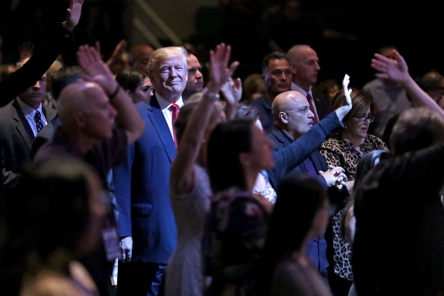 Donald Trump Visits Church In Las Vegas