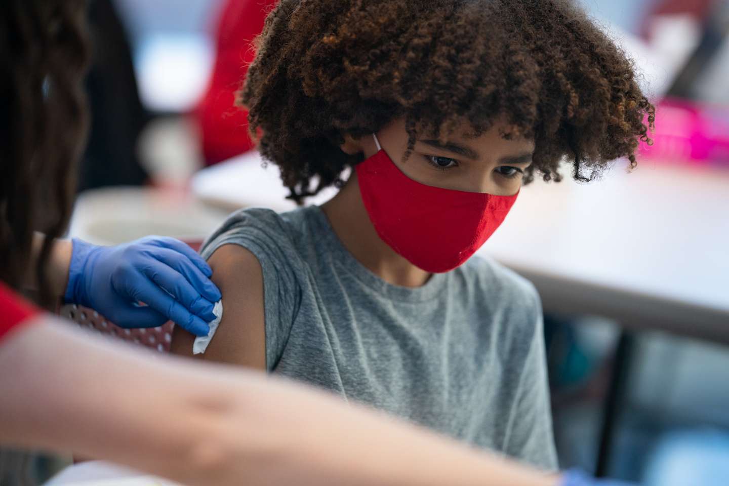 Children's National Hospital gave the COVID-19 vaccine to its first batch of 12-15 year old children Thursday morning, May 13, 2021.