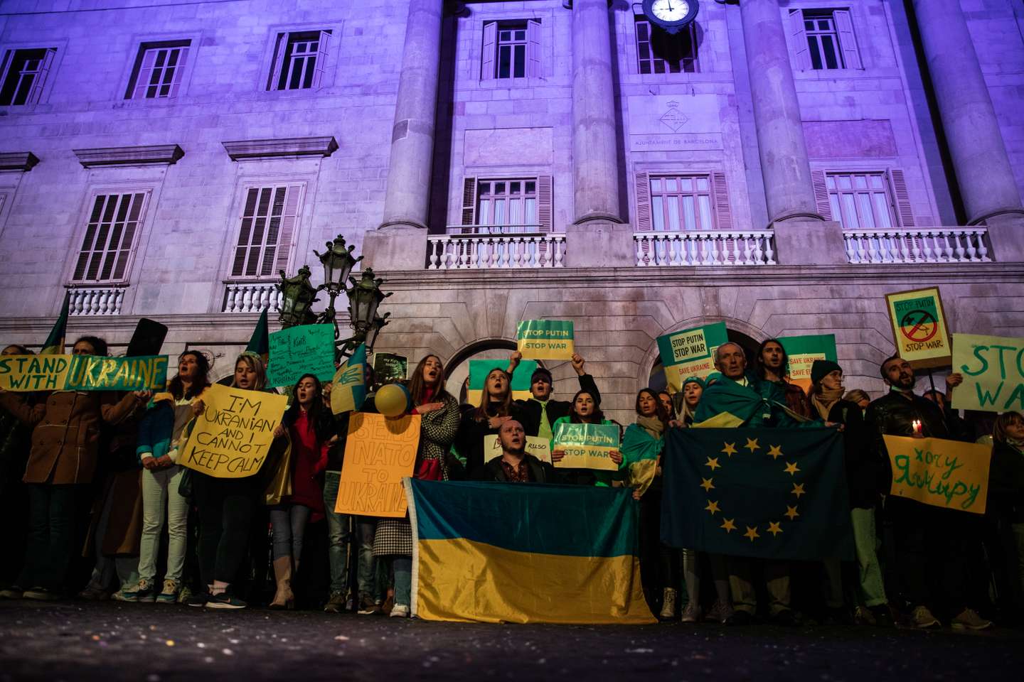 Protestos contra a invasão da Ucrânia em Barcelona, Espanha