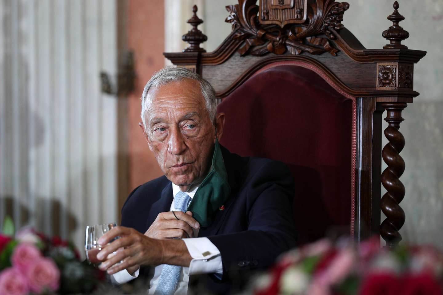 Cerimónia de abertura do ano judicial, no Salão Nobre do Supremo Tribunal de Justiça. A cerimónia conta com a presença do Presidente da República, Marcelo Rebelo de Sousa, do presidente da Assembleia da República, Augusto Santos Silva, da ministra da Justiça, Catarina Sarmento e Castro, da procuradora-geral da República, Lucília Gago, do Presidente do Supremo Tribunal de Justiça, Juiz Conselheiro Henrique Araújo e do bastonário da Ordem dos Advogados, Luís Menezes Leitão. Lisboa, 20 de Abril de 2022. FILIPE AMORIM/OBSERVADOR