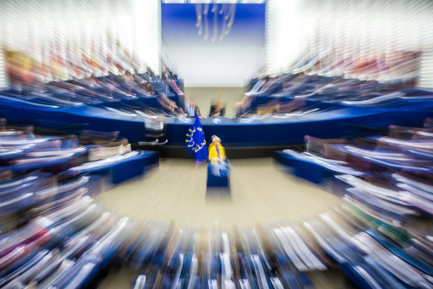 PARLAMENTO EUROPEU (PE): Estado da União: Discurso da Presidente da Comissão Europeia, Ursula von der Leyen a dar início ao debate sobre o Estado da União. Esteve presente durante todo o plenário, Olena Zenlenska, 1ª dama da Ucrânia que entrou no hemiciclo acompanhada de Roberta Metsola, presidente do PE e Ursula von der Leyen. 14 de Setembro de 2022 Parlamento Europeu, Estrasburgo TOMÁS SILVA/OBSERVADOR