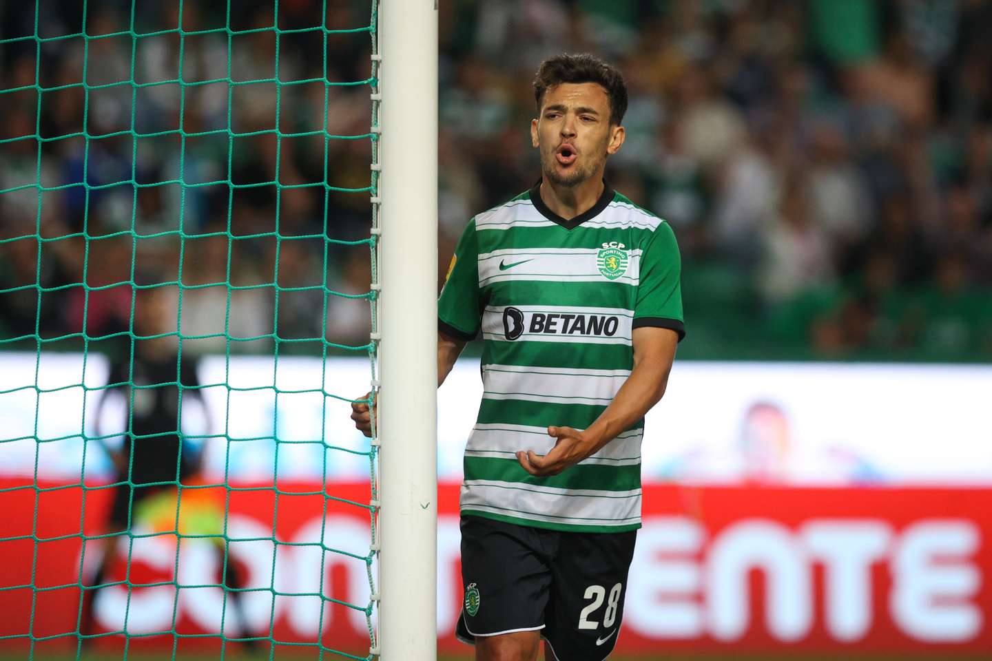 Pedro Gonçalves durante o Jogo entre o Sporting Clube de Portugal e o Sport Lisboa e Benfica no estádio de Alvalade, a contar para a 33ª jornada da Primeira Liga 2022/23. Lisboa, 21 de Maio de 2023. FILIPE AMORIM/OBSERVADOR