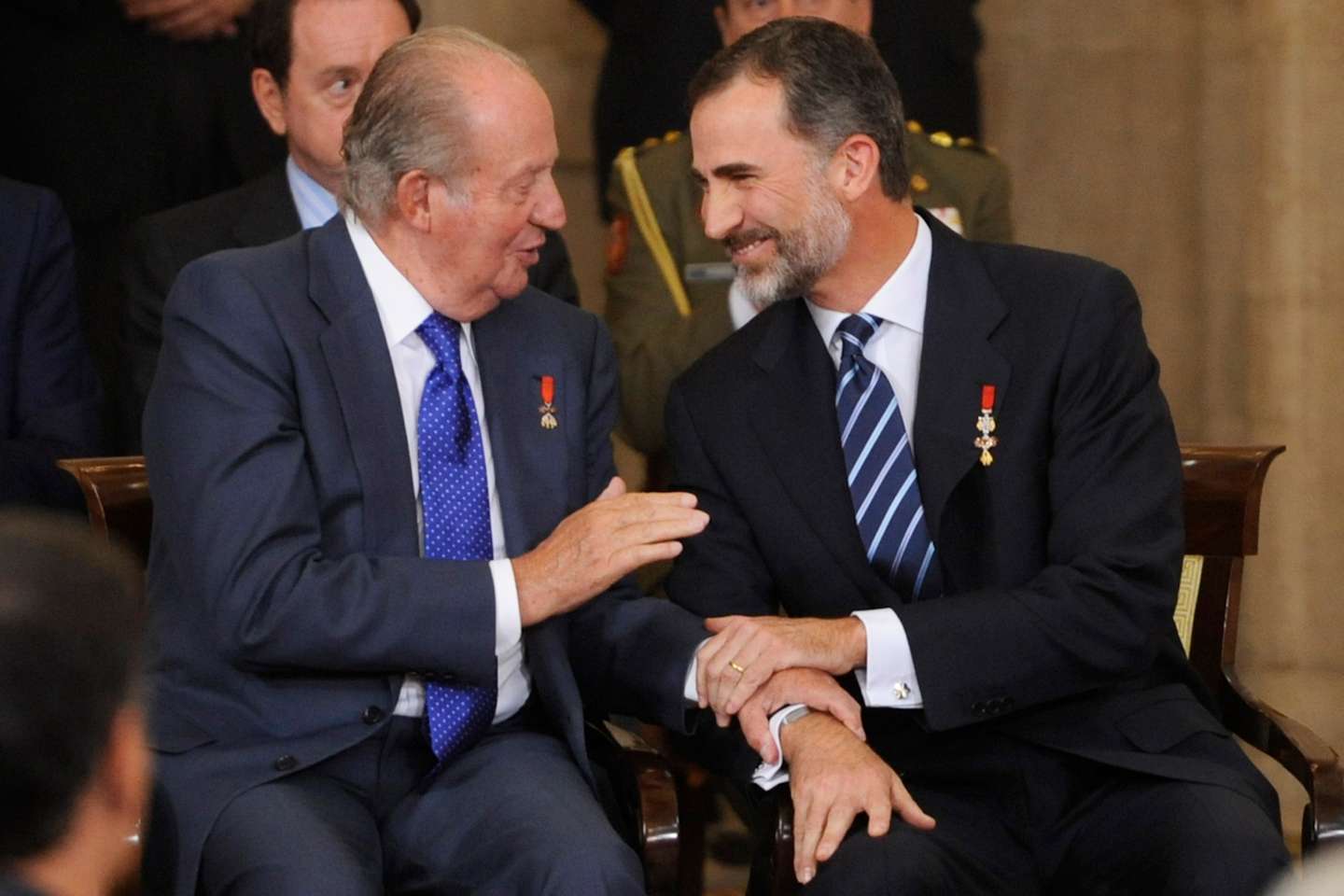 O Rei Filipe VI de Espanha e o Rei Juan Carlos de Espanha