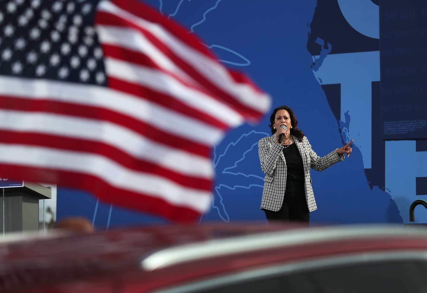 Democratic VP Candidate Kamala Harris Campaigns In South Florida