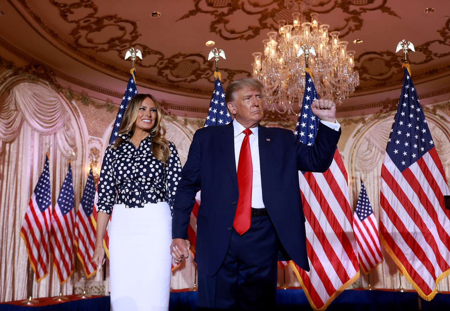 Former U.S. President Donald Trump  Makes An Announcement At His Florida Home