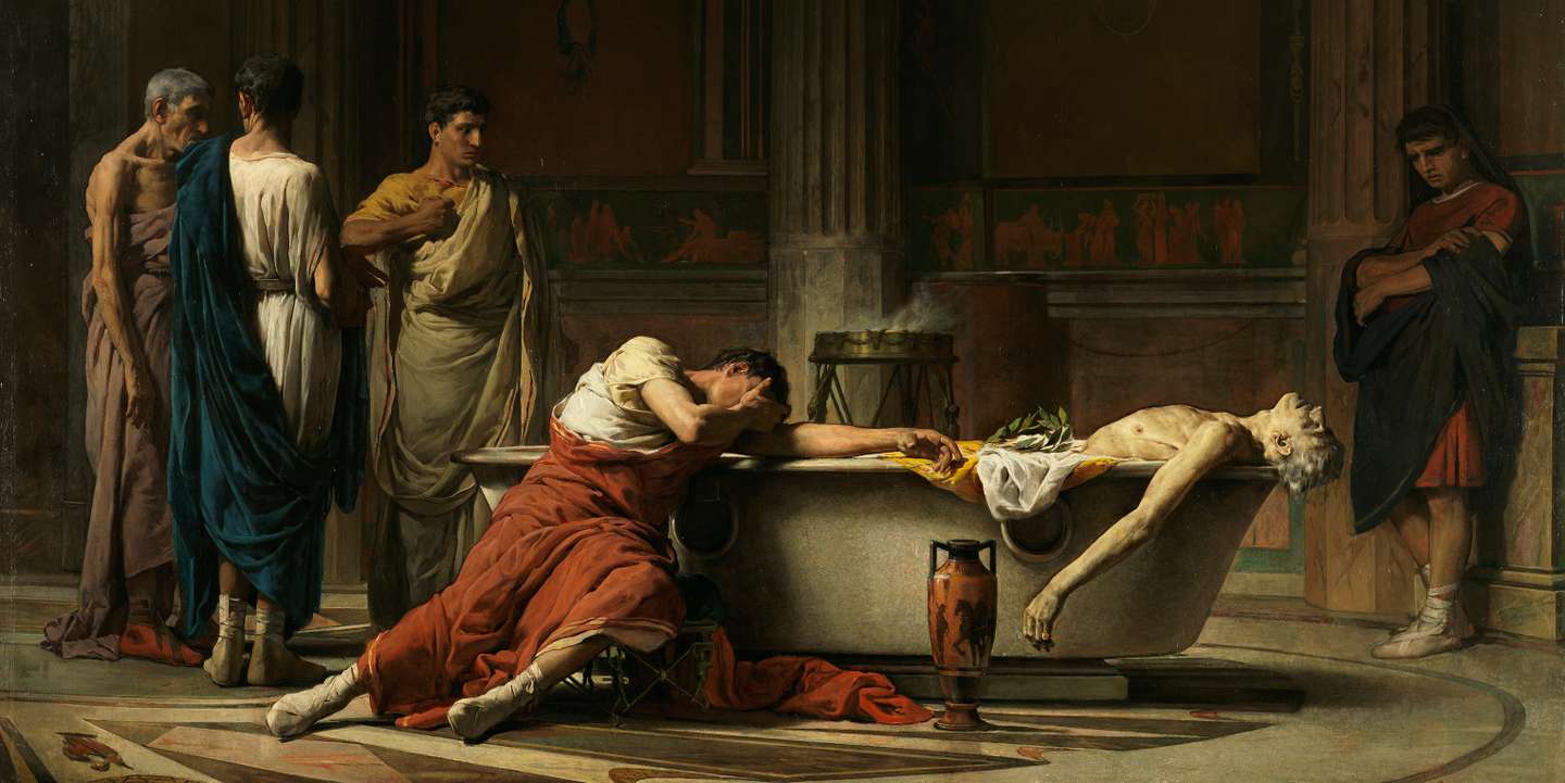"A Morte de Séneca", por Manuel Domínguez Sánchez (1840-1906)