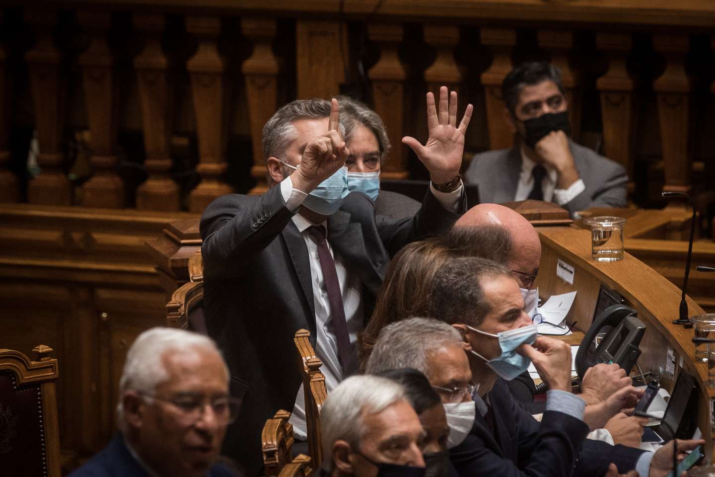 Parlamento: Debate na generalidade ao Orçamento do Estado para 2022, na Assembleia da República. Bloco de Esquerda e PCP votarão contra o orçamento o que provocará a queda do Governo de António Costa e eleições antecipadas. Intervenção de António Costa, primeiro-ministro. Lisboa, 26 de outubro de 2021. JOÃO PORFÍRIO/OBSERVADOR