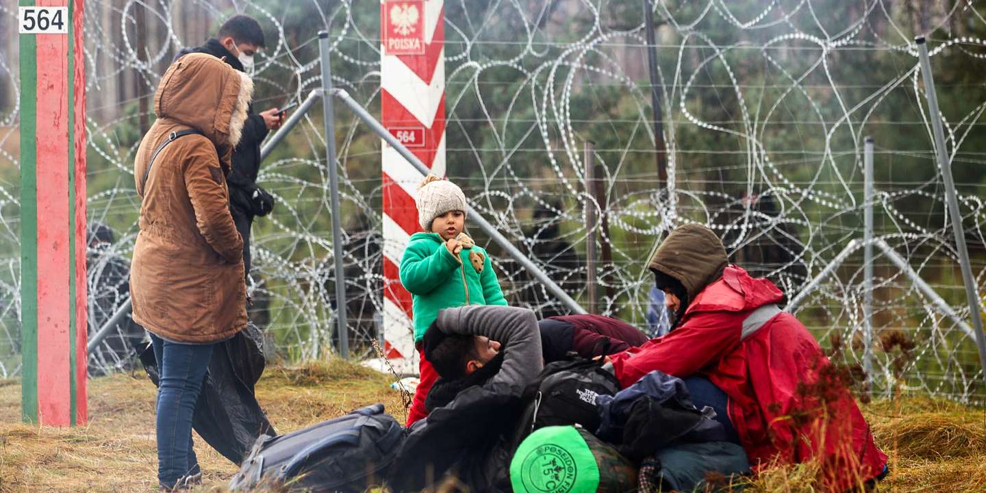 Migrantes encaminhados na fronteira Bielorrússia com a Polónia