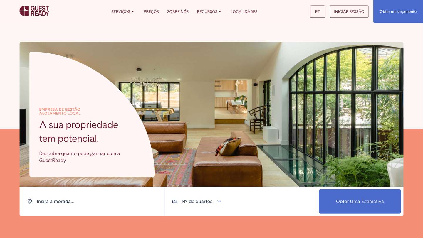 GuestReady - página inicial