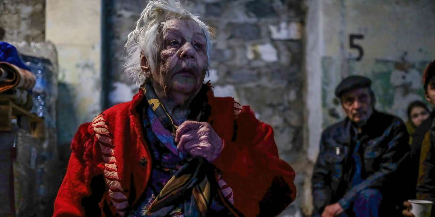 An injured woman seen inside the center for distribution of