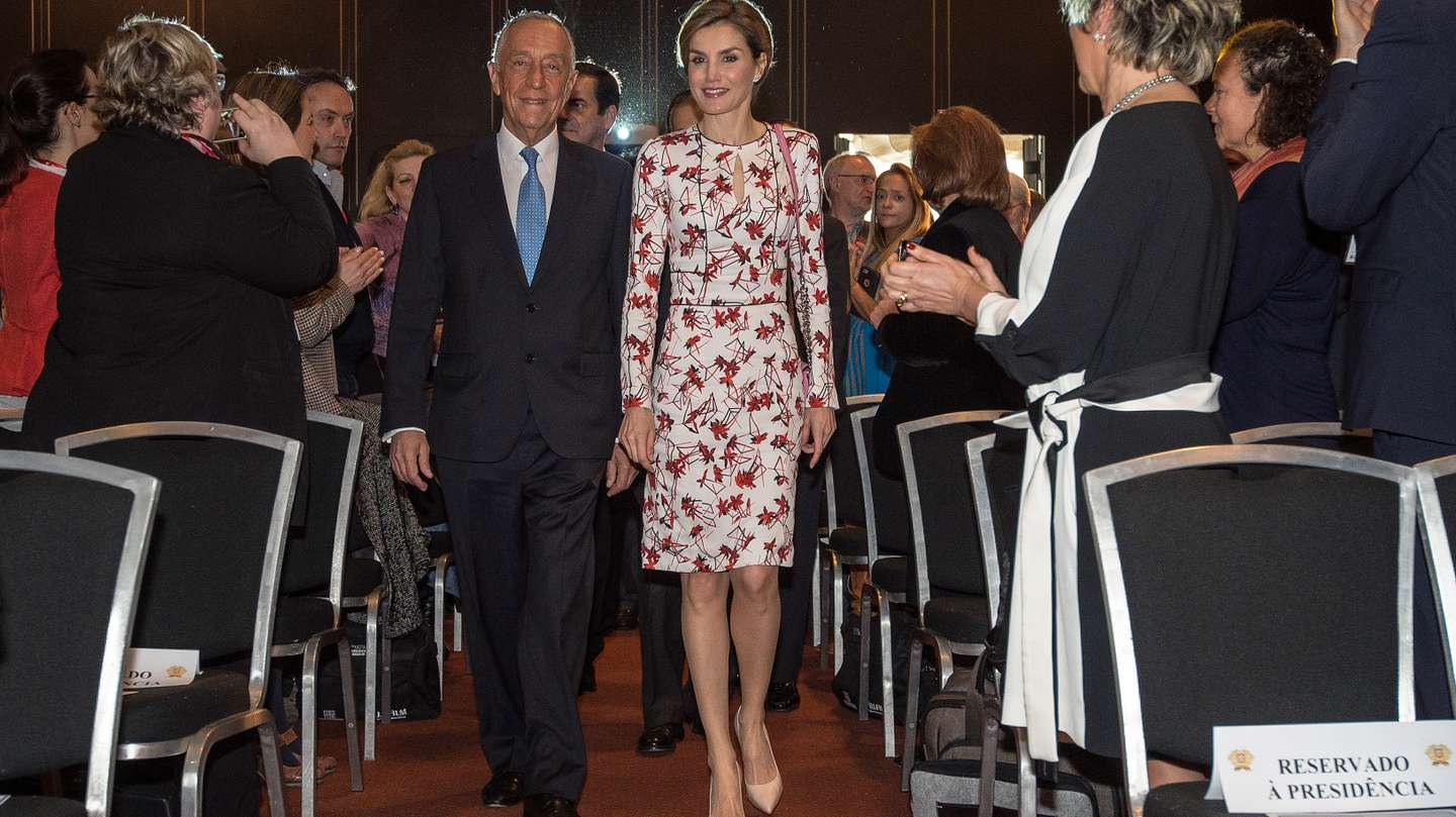 Queen Letizia Of Spain Attends Forum Against Cancer in Porto