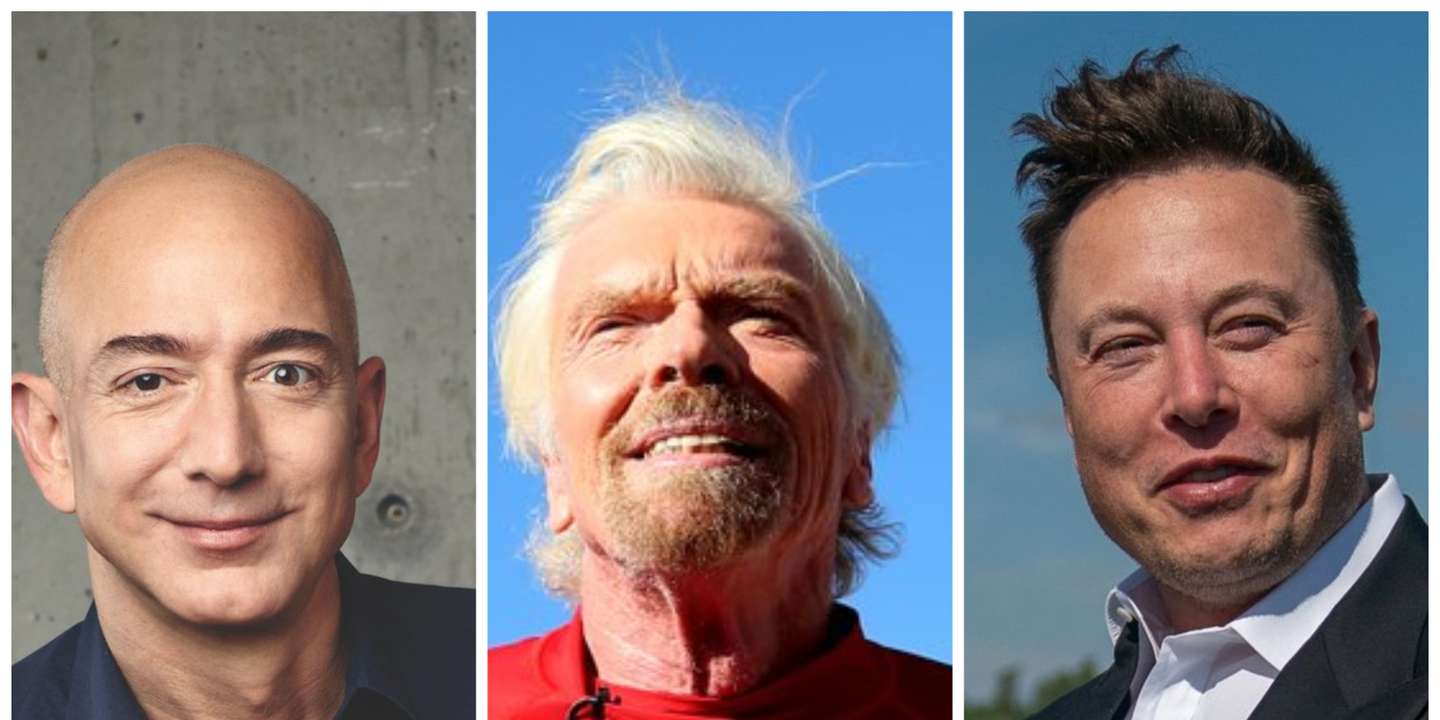 Jeff Bezos, Richard Branson e Elon Musk têm empresas que fazem naves para se ir ao espaço