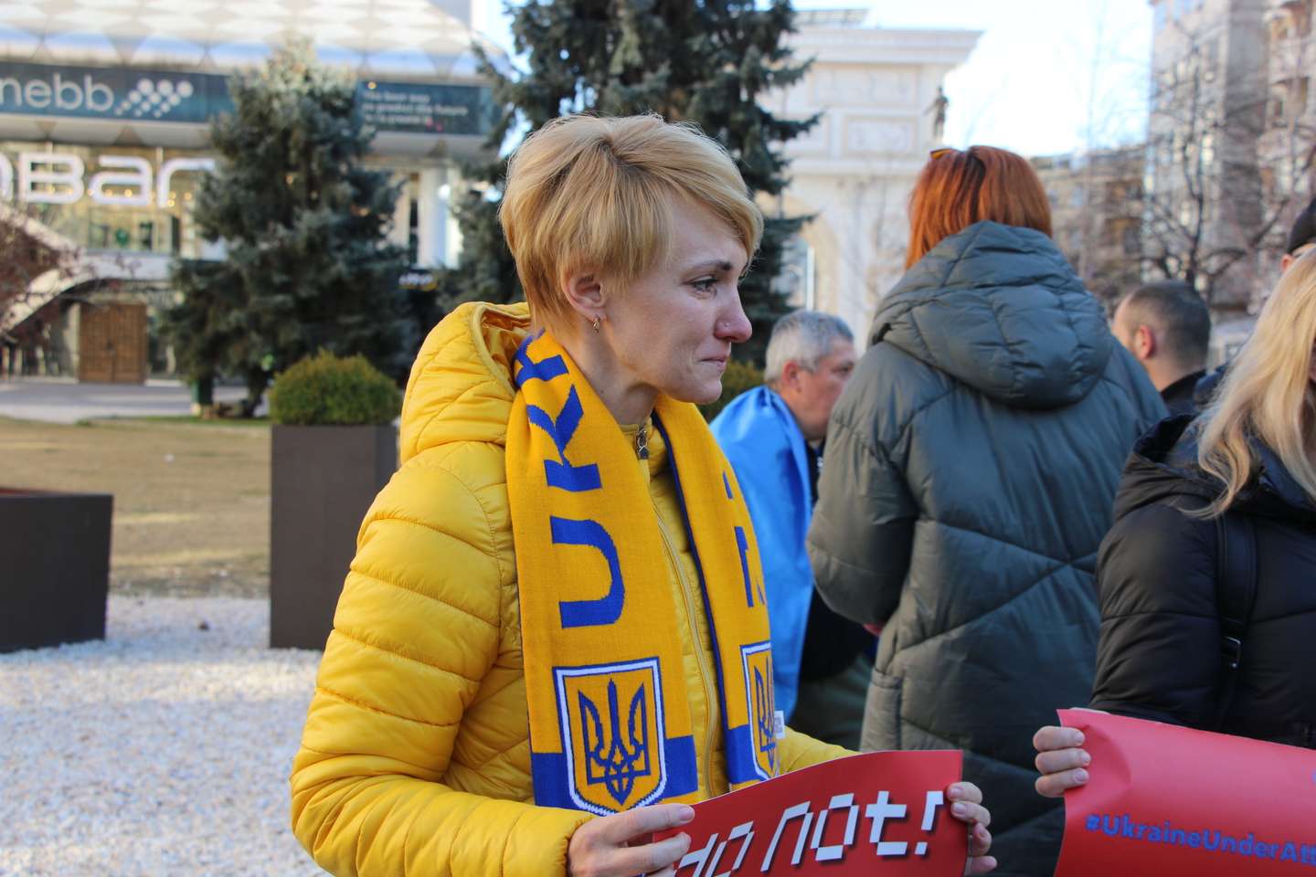 Protestos contra a invasão da Ucrânia em Skopje, Macedónia do Norte