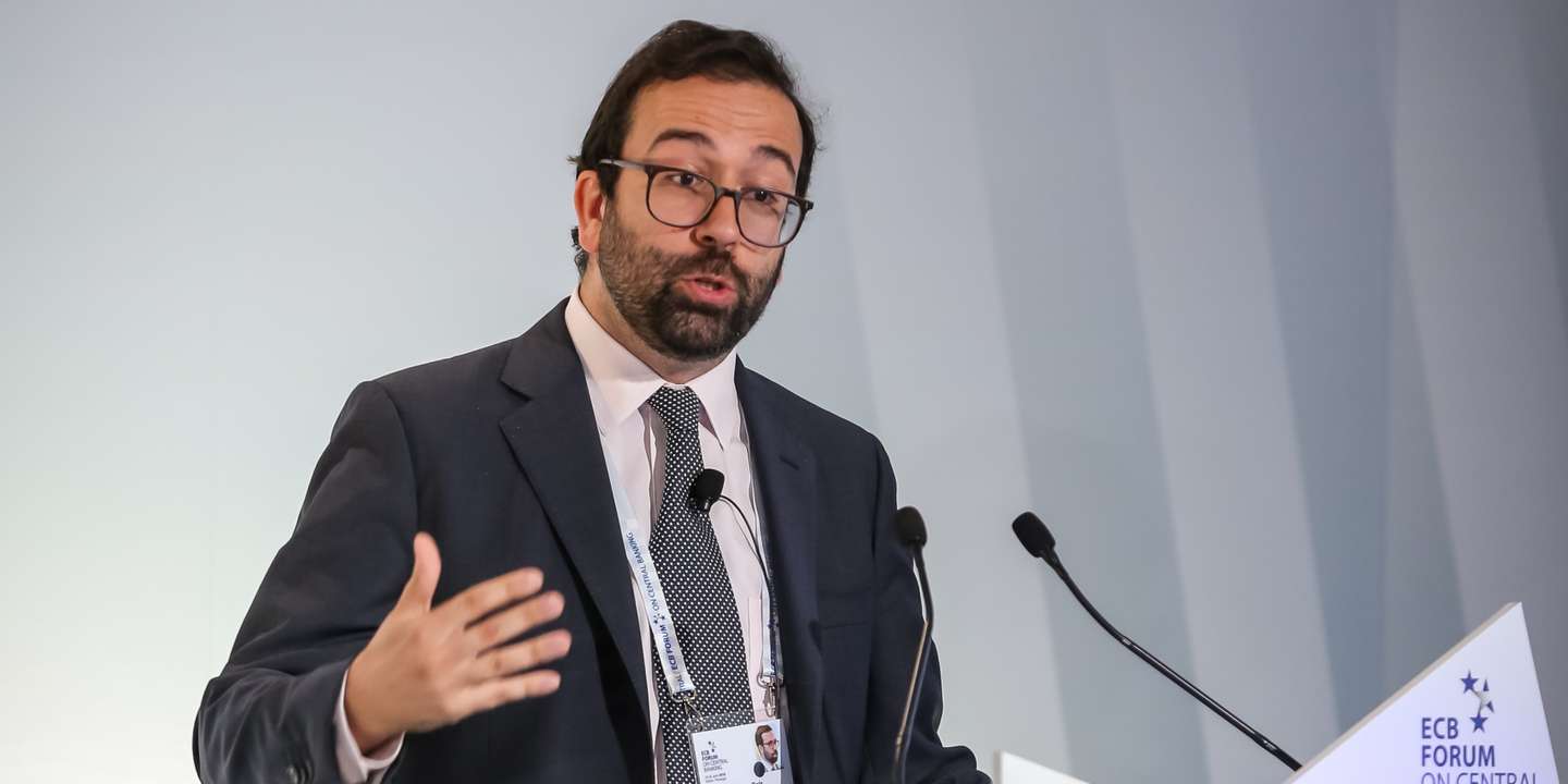 Ricardo Reis fotografado quando discursava numa recente edição do Fórum BCE, em Sintra.