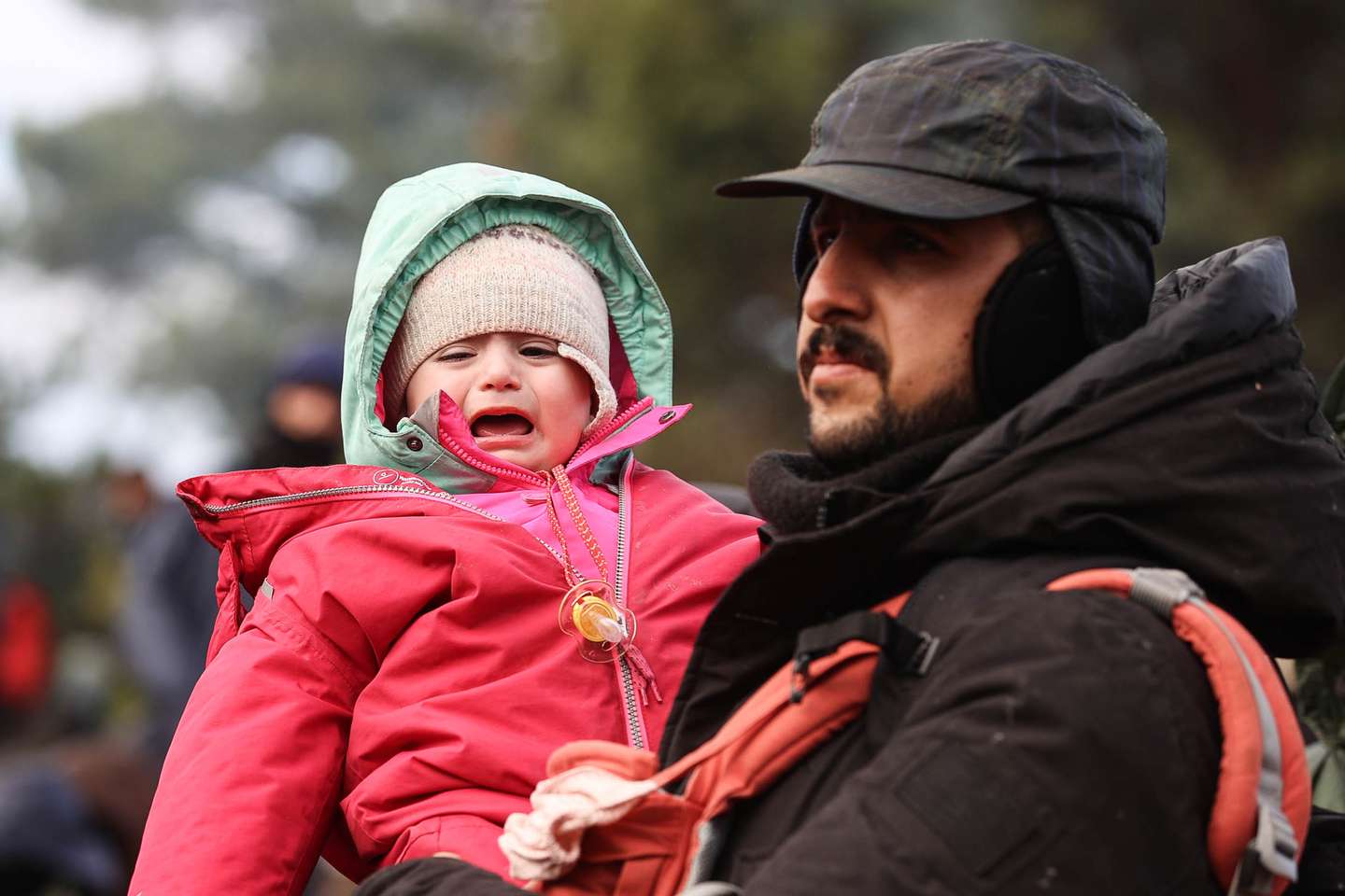 Migrantes encaminhados na fronteira Bielorrússia com a Polónia