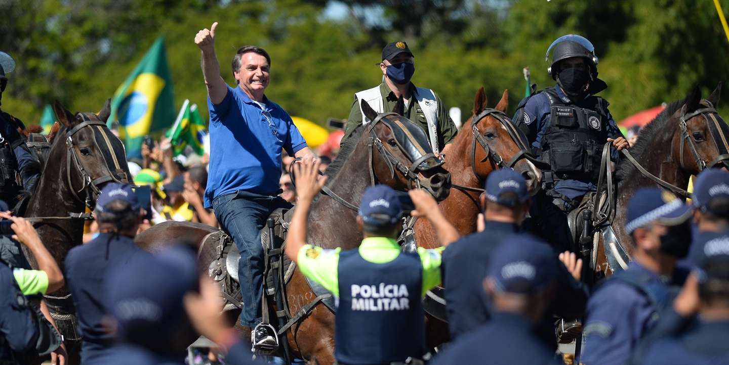 Bolsonaro Attends Manifestation With His Supporters in Front of Palacio do Planalto Amidst the Coronavirus (COVID - 19) Pandemic