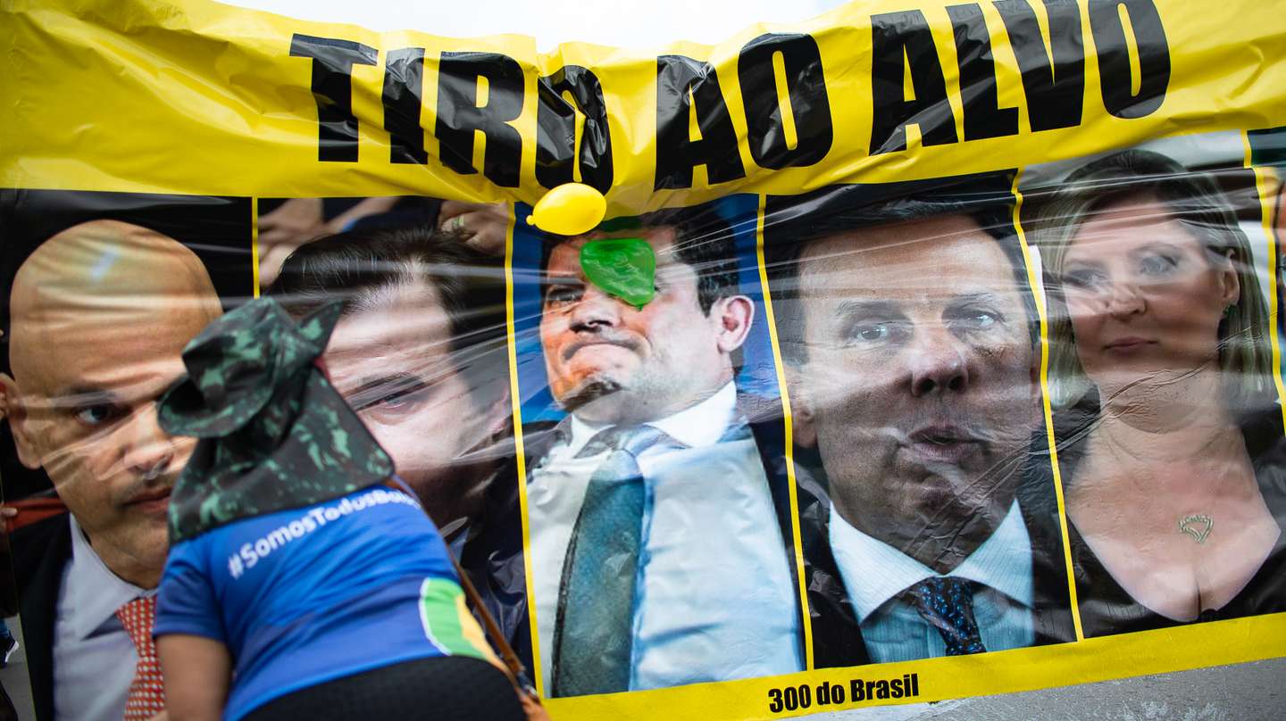 Supporters of President Bolsonaro Manifest in Front of the National Congress Amidst the Coronavirus (COVID - 19) Pandemic