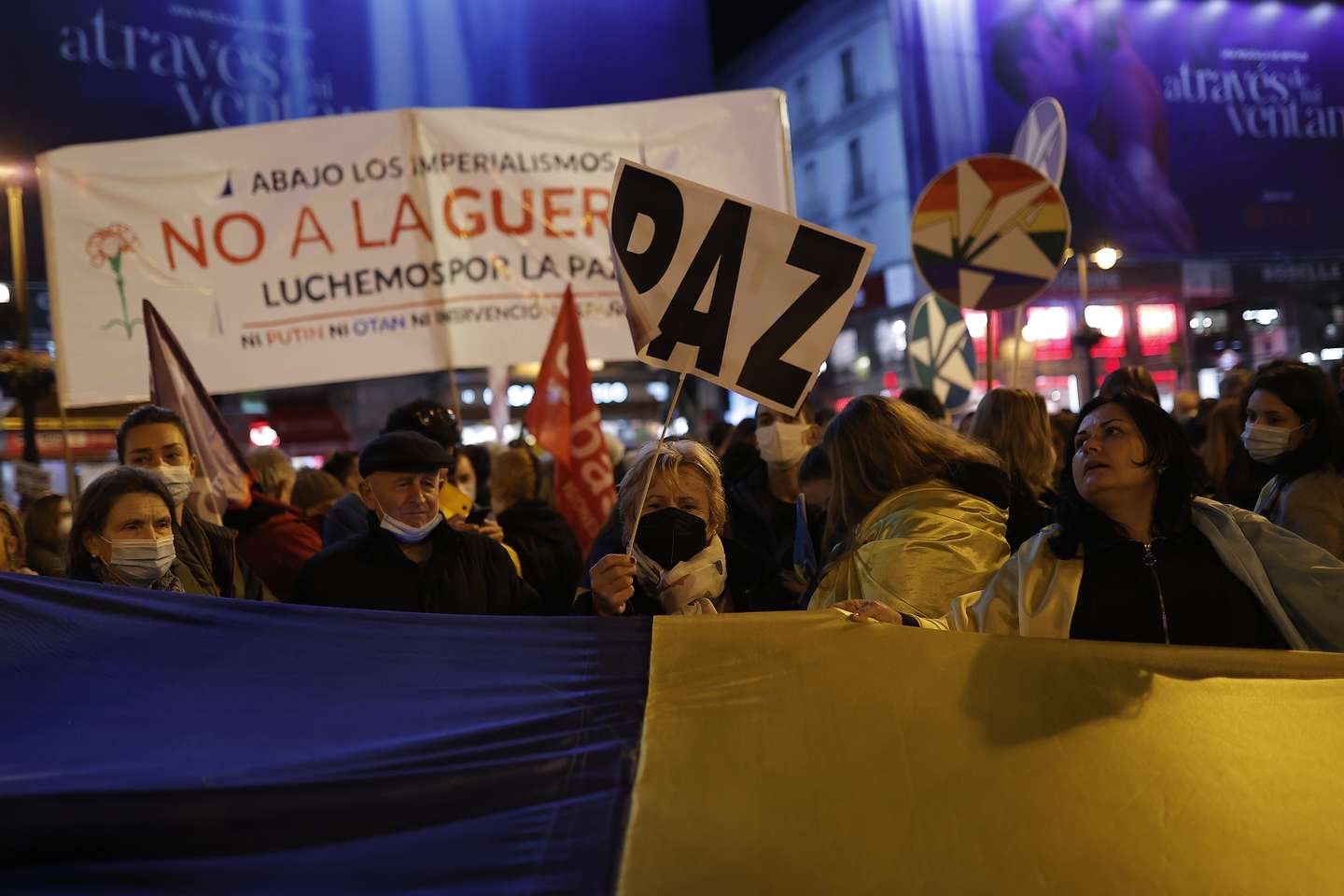 Protestos contra a invasão da Ucrânia em Madrid, Espanha