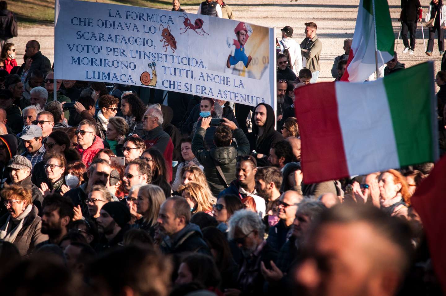 No Green Pass Demonstration In Rome