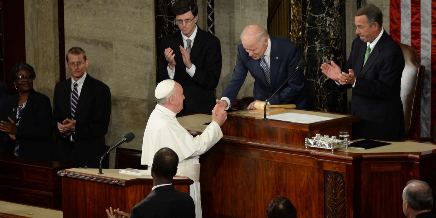 Pope Francis addresses the 114th U.S. Congress for the first time in history.