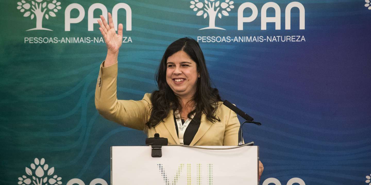 Inês Sousa Real no primeiro discurso como líder do PAN.