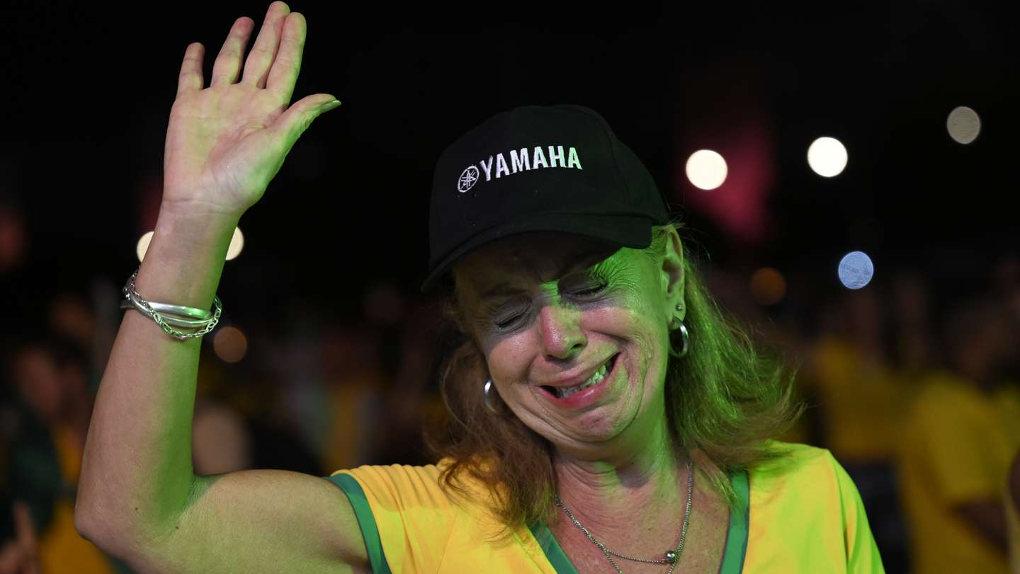 Supporters of Brazil's President and presidential candidate Jair Bolsonaro