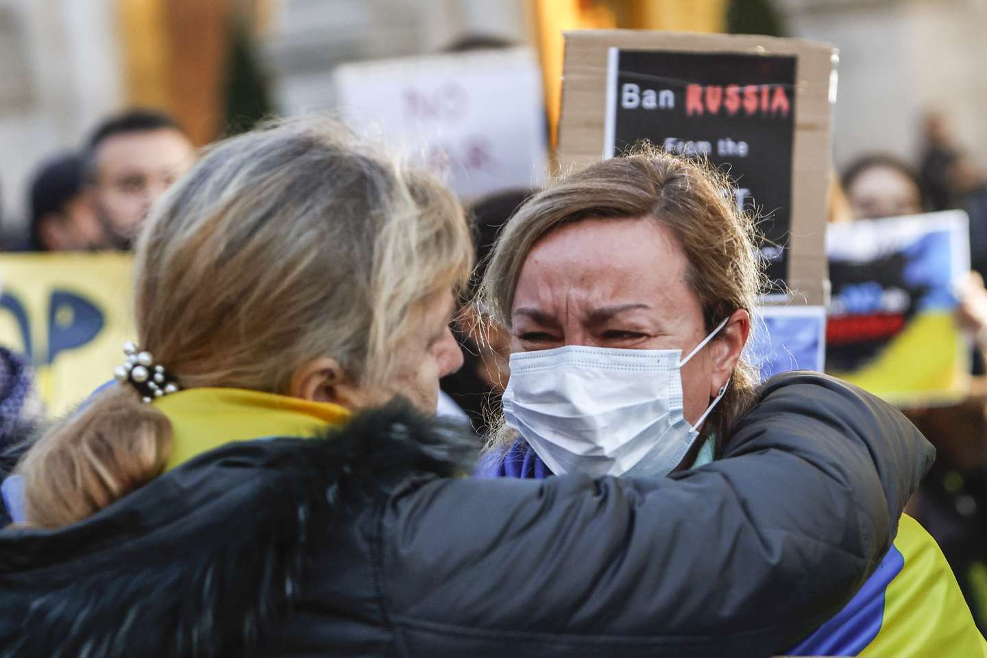 Protestos contra a invasão da Ucrânia em Roma, Itália