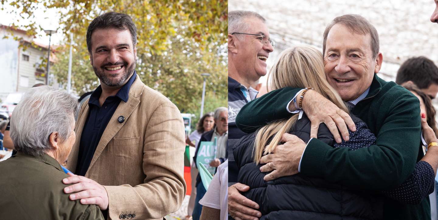 Os dois candidatos estiveram, no mesmo dia, em campanha em Carvalhos.