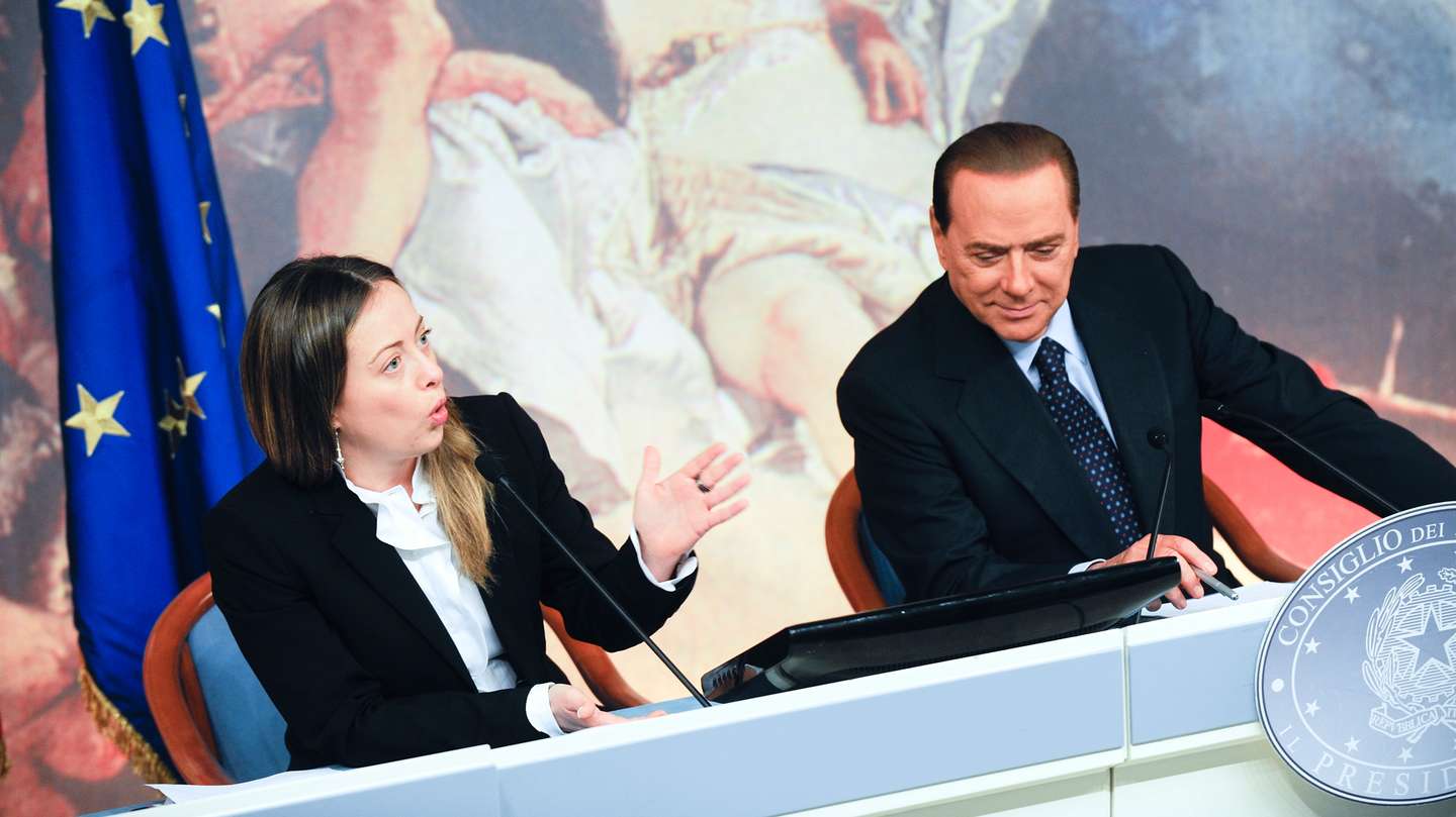 Silvio Berlusconi And Giorgia Meloni Present "Right To The Future" Government Plan