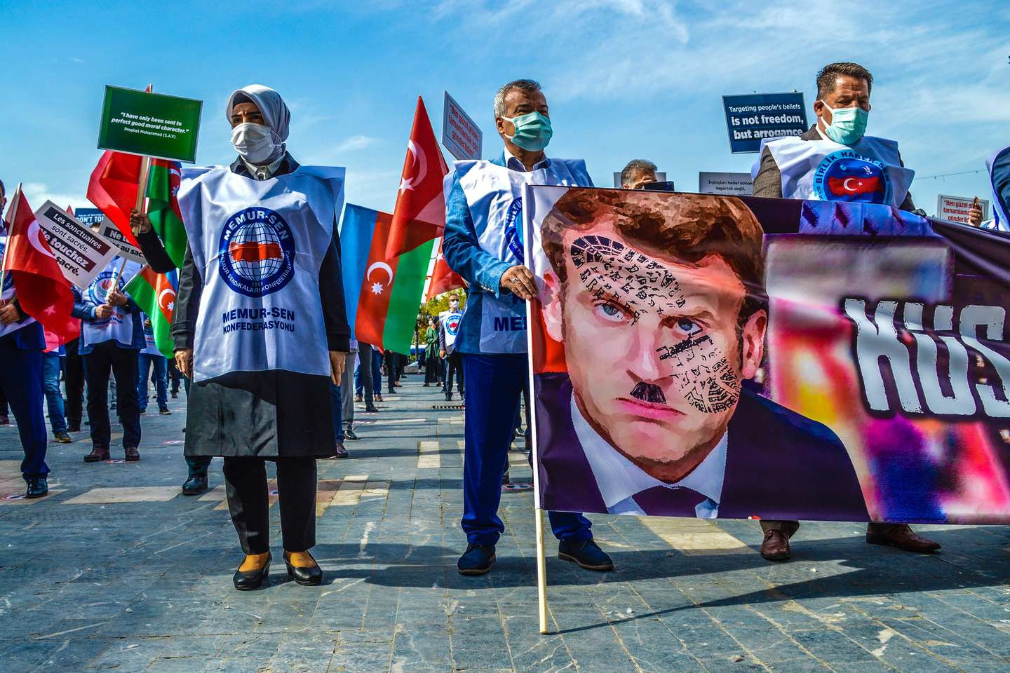 Protest against French President Macron in Ankara