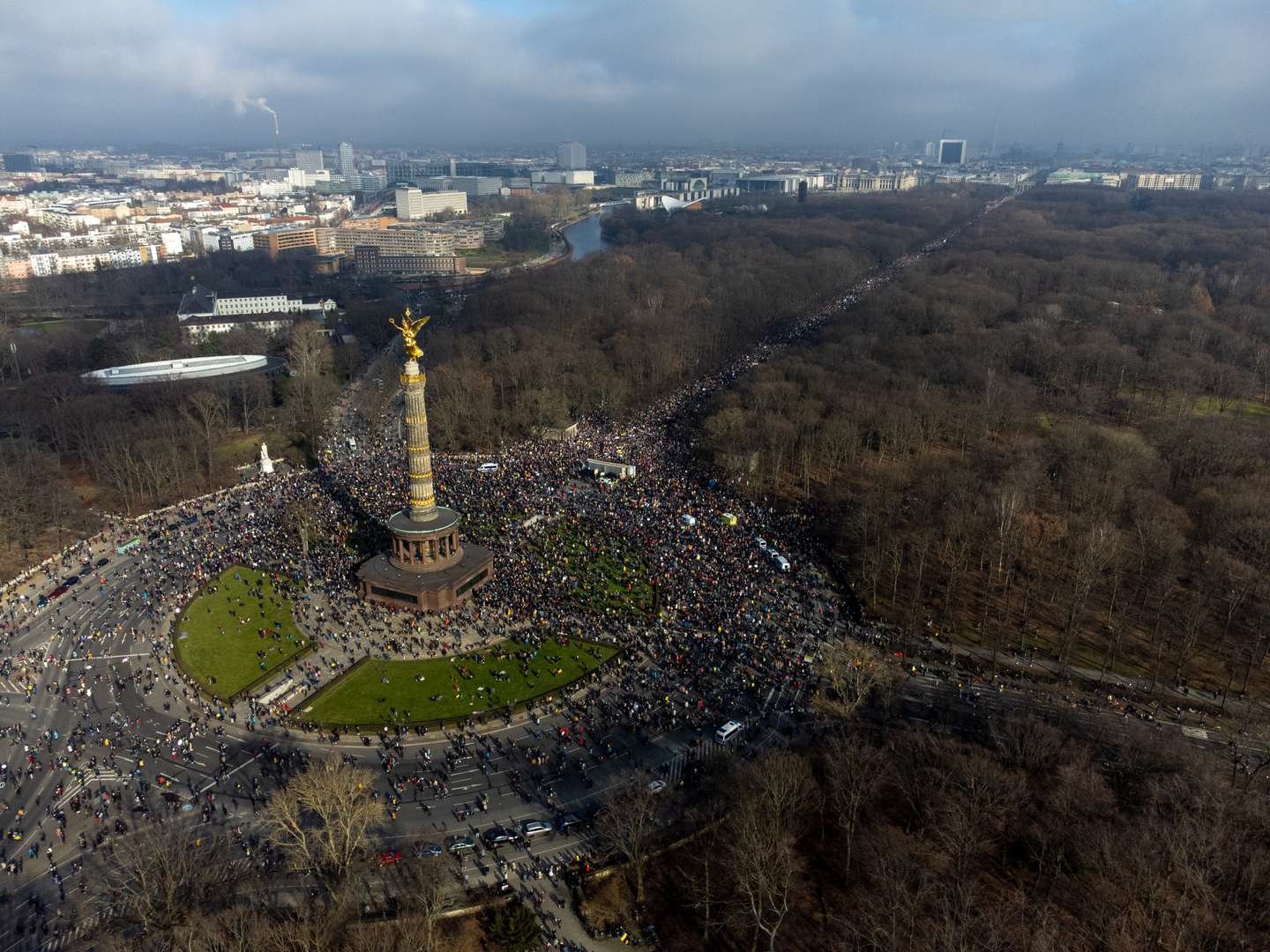 Berlin Holds Large Anti-War Rally As Ukraine Battles Russian Invasion