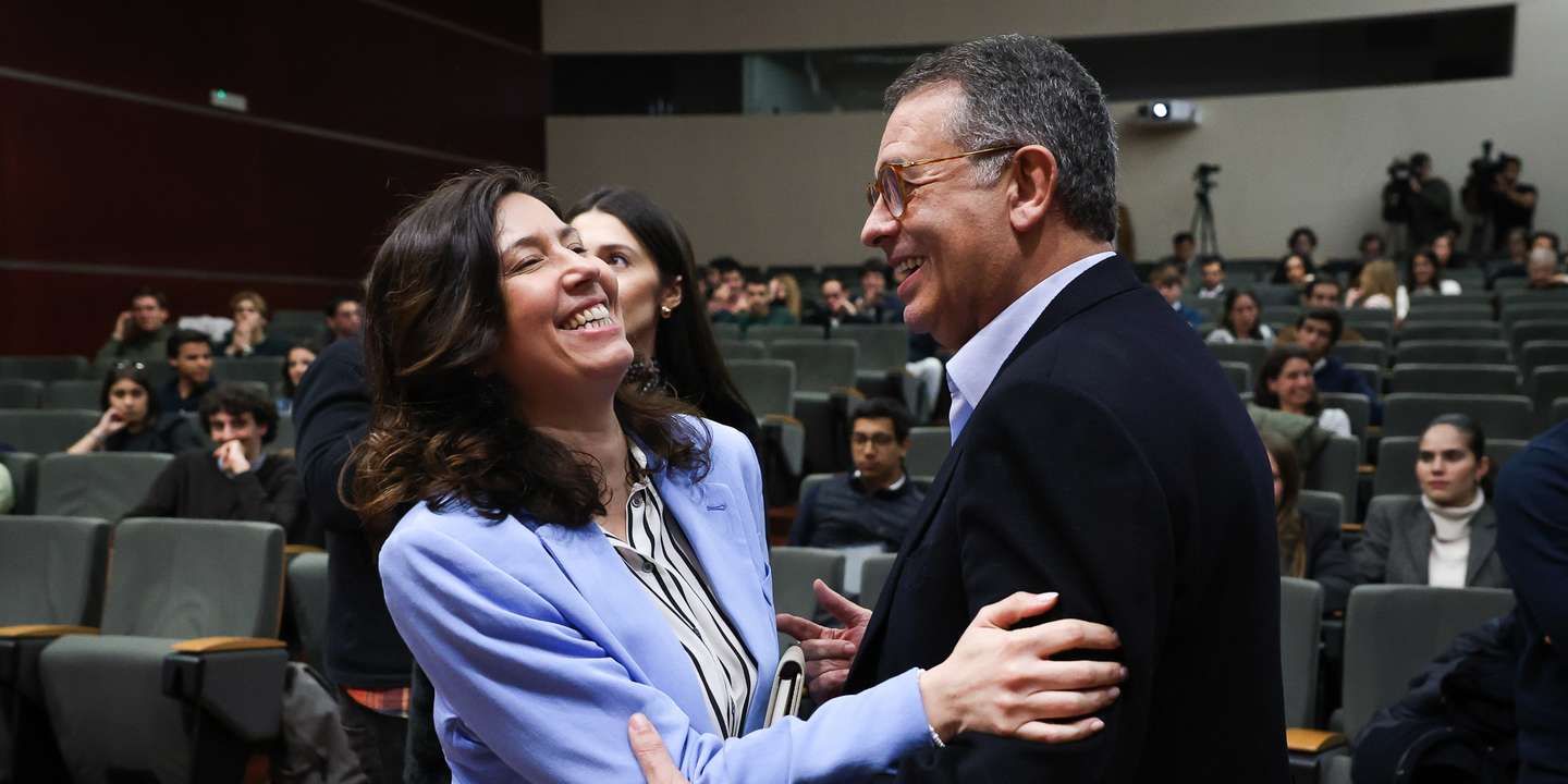 Mariana Leitão e António José Seguro num debate sobre a sustentabilidade da democracia