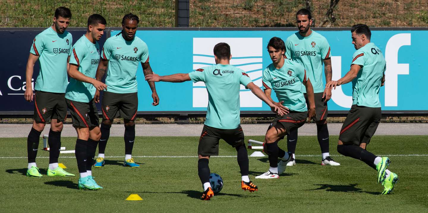 Portugal team players in action during the training session