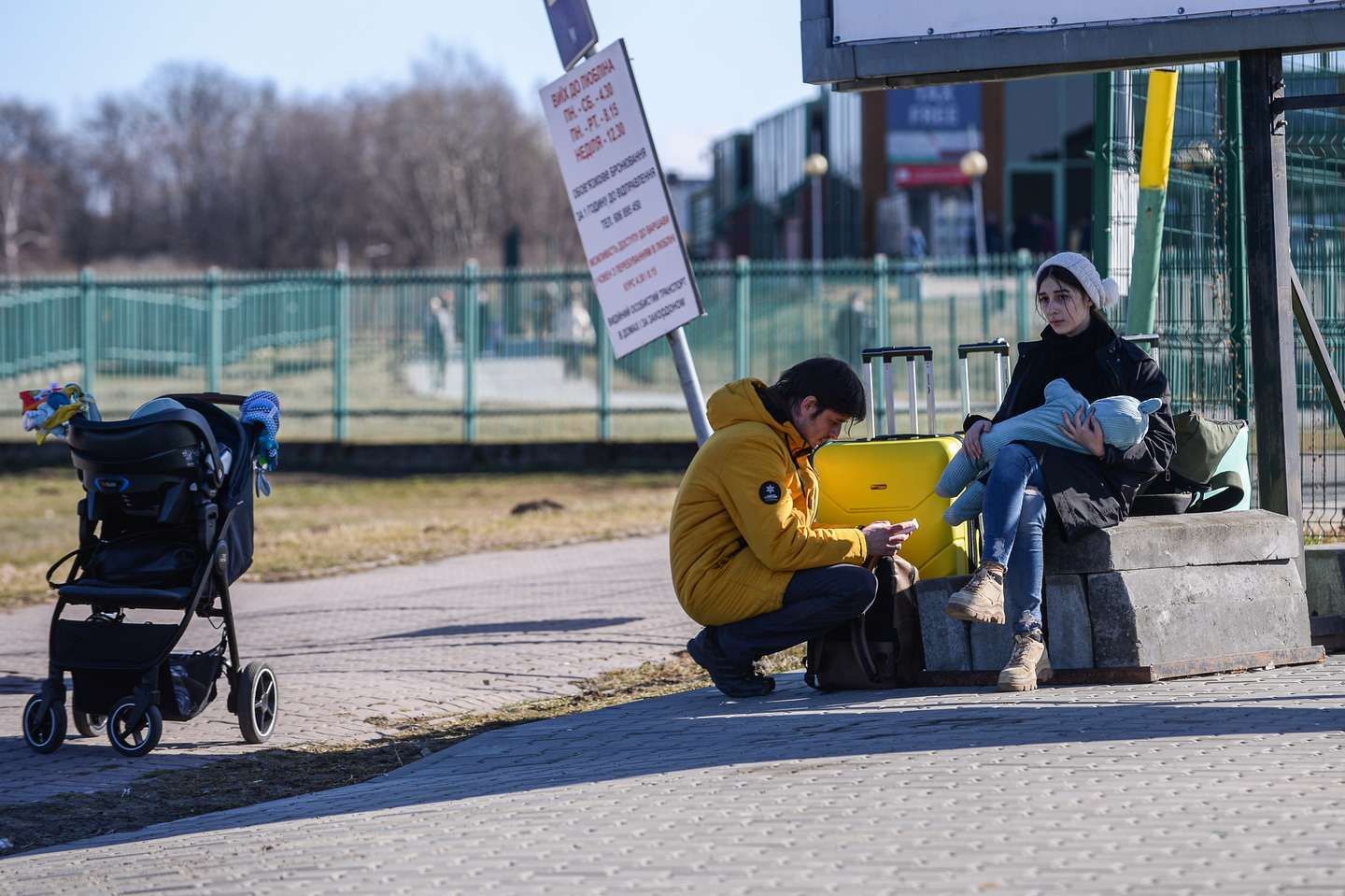 Ukrainians Flee To Poland Amid Russia's Armed Invasion