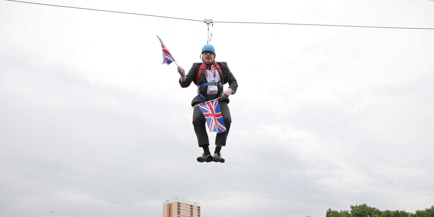 Stock Images Of Boris Johnson Stuck On Zip Line