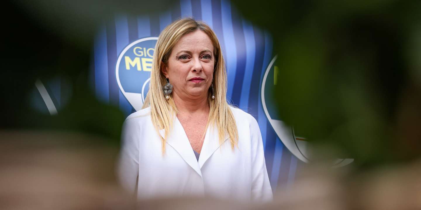 Giorgia Meloni And Dario Allevi Attend A Rally For The Elections In Monza