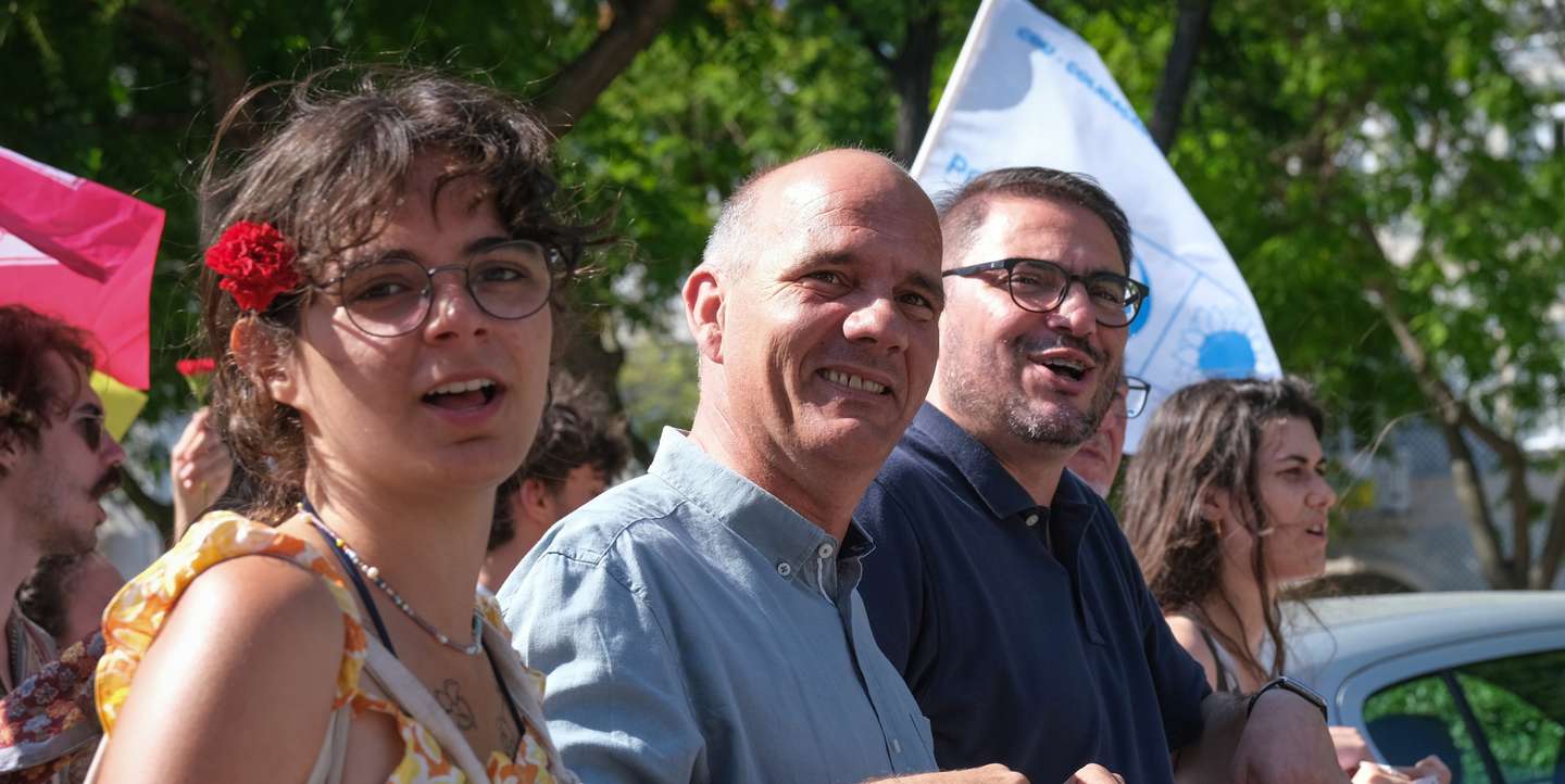 Paulo Raimundo e João Oliveira participaram em desfile e comício da JCP