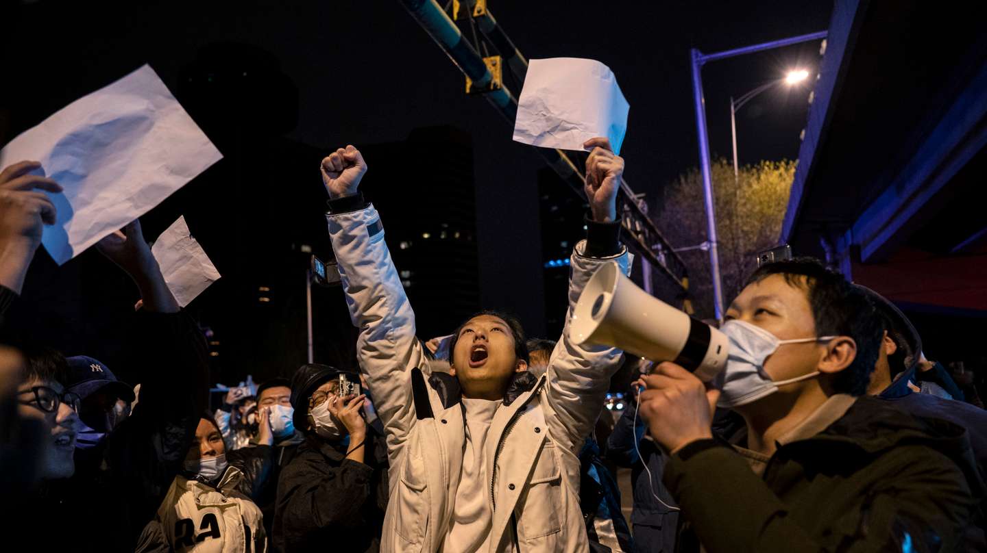 Protest in Beijing Against China Covid Measures