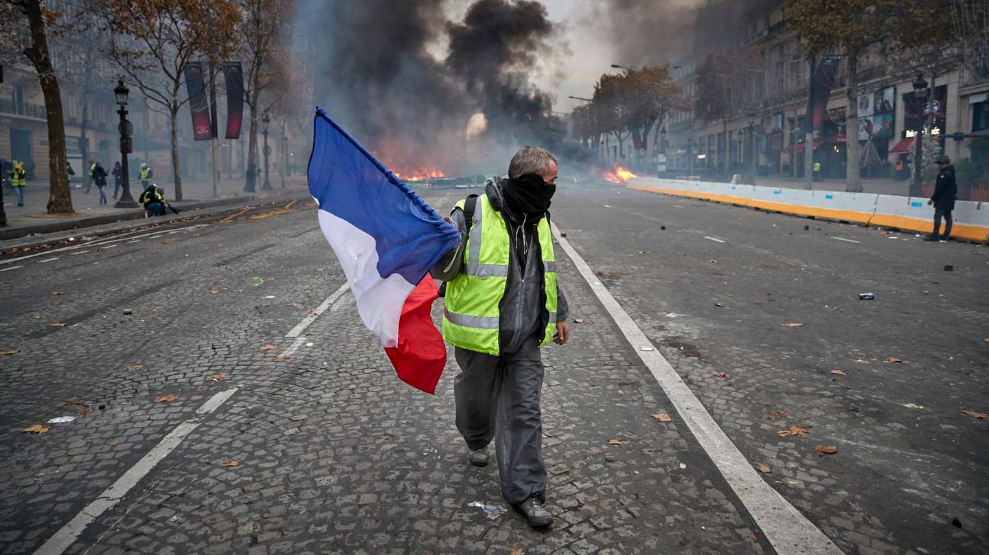 "Yellow Vests- Gilets Jaunes" Protest Against The Rise Of Fuel Oil Prices In Paris