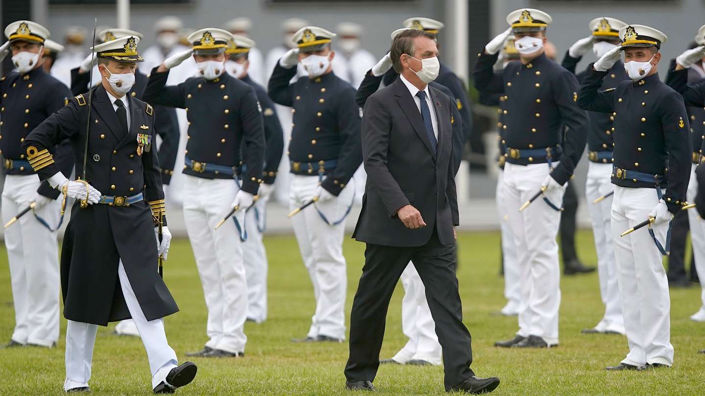 Jair Bolsonaro Attends Flag Oath Ceremony Amid National Protests