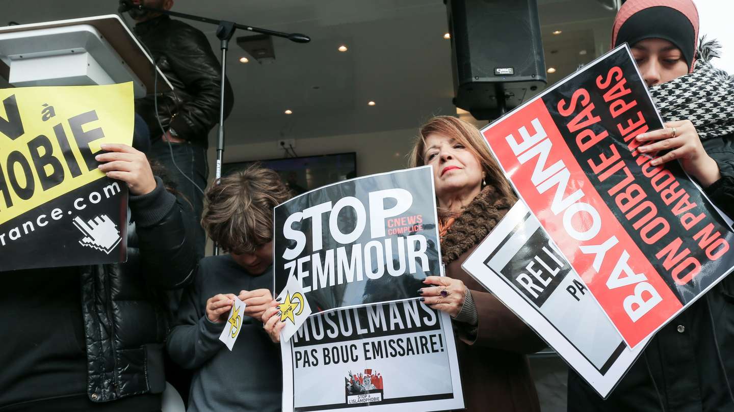 Manifestation In Boulogne-Billancourt Against Polemicist Eric Zemmour