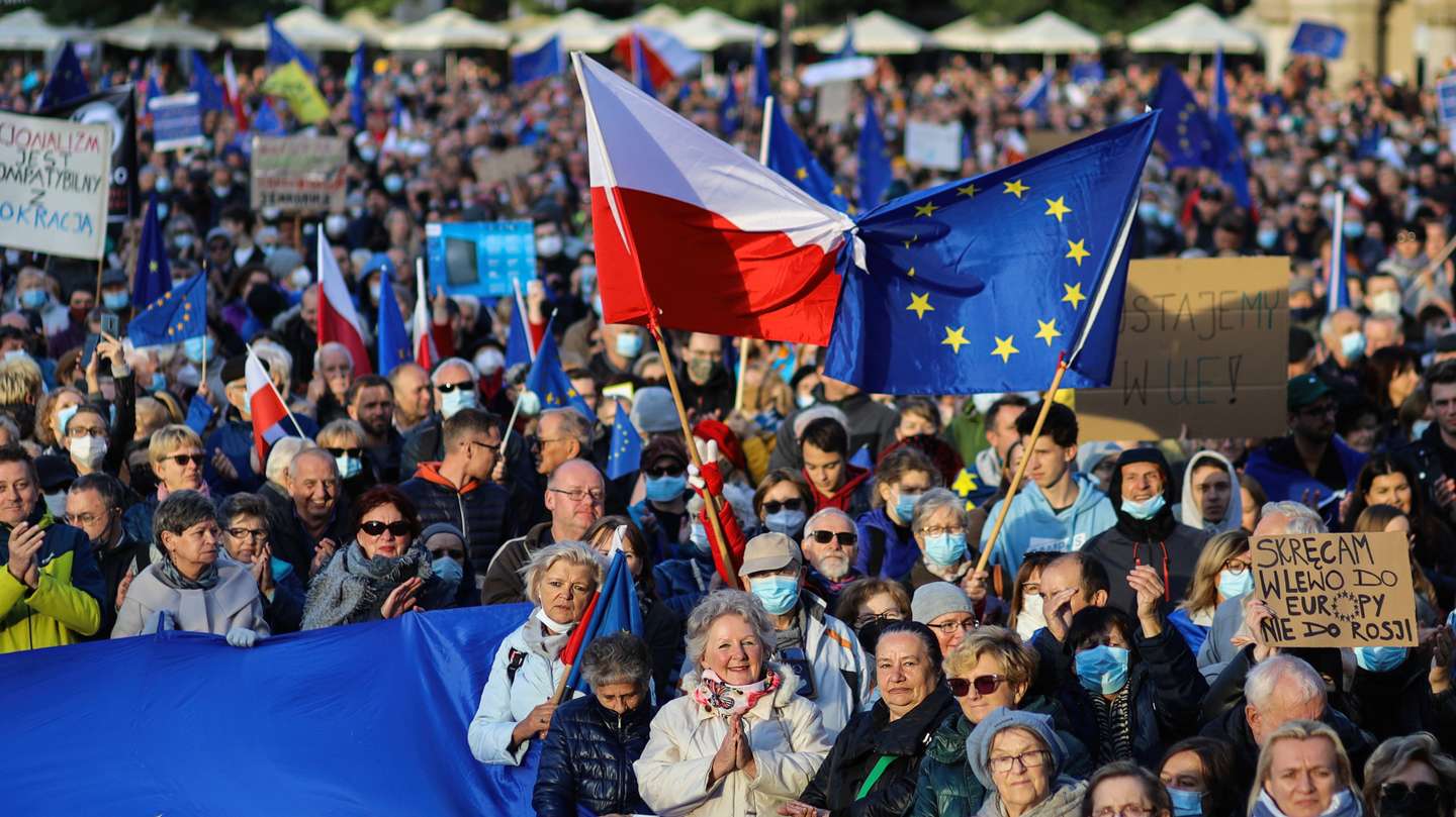 Protesters are seen gathering as they take part during a