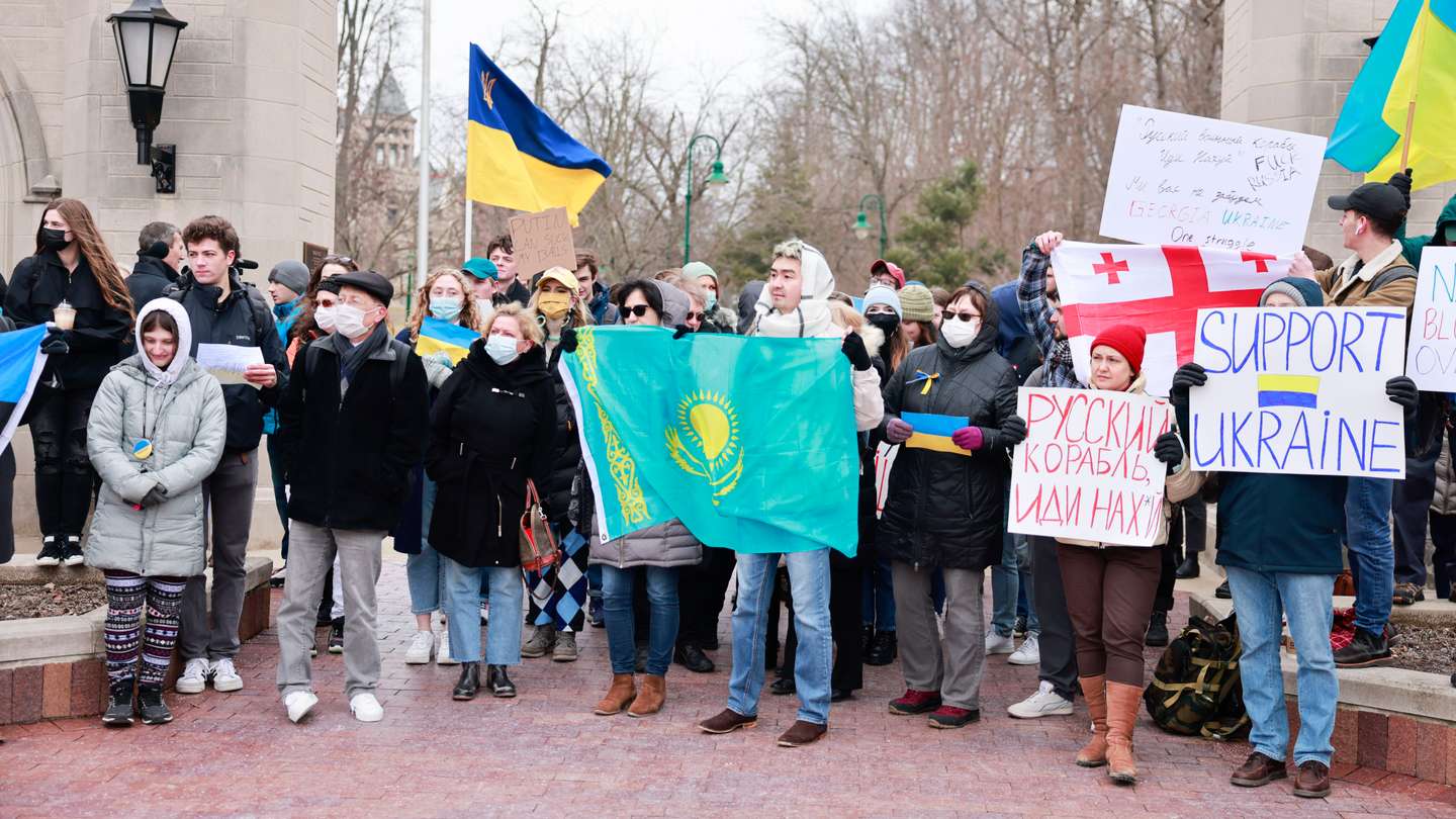 Protestos contra a invasão da Ucrânia nos EUA