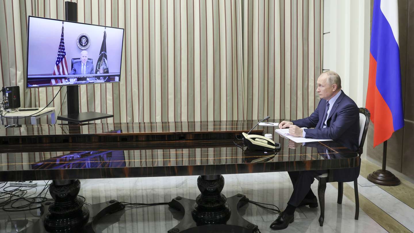 Russia's President Putin and US President Biden meet via video call