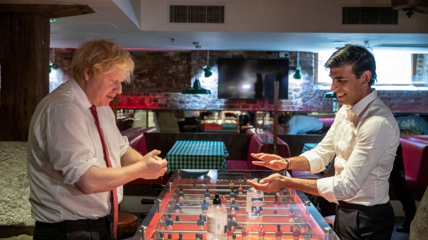 The UK Prime Minister And Chancellor Visit An East London Restaurant Preparing To Open Post Coronavirus Lockdown