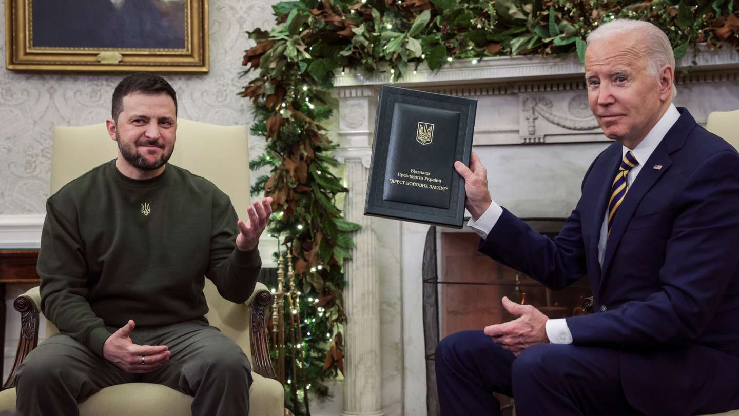President Biden Meets With Ukrainian President Volodymyr Zelensky In The Oval Office Of White House