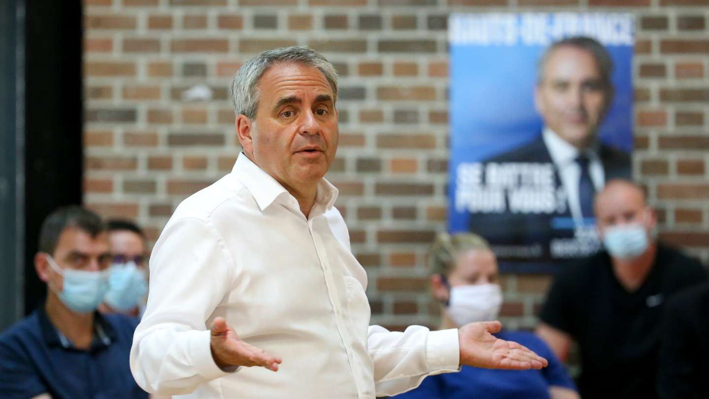 French Politician Xavier Bertrand Campaigns For Next Regional Elections In Nanteuil-le-haudouin