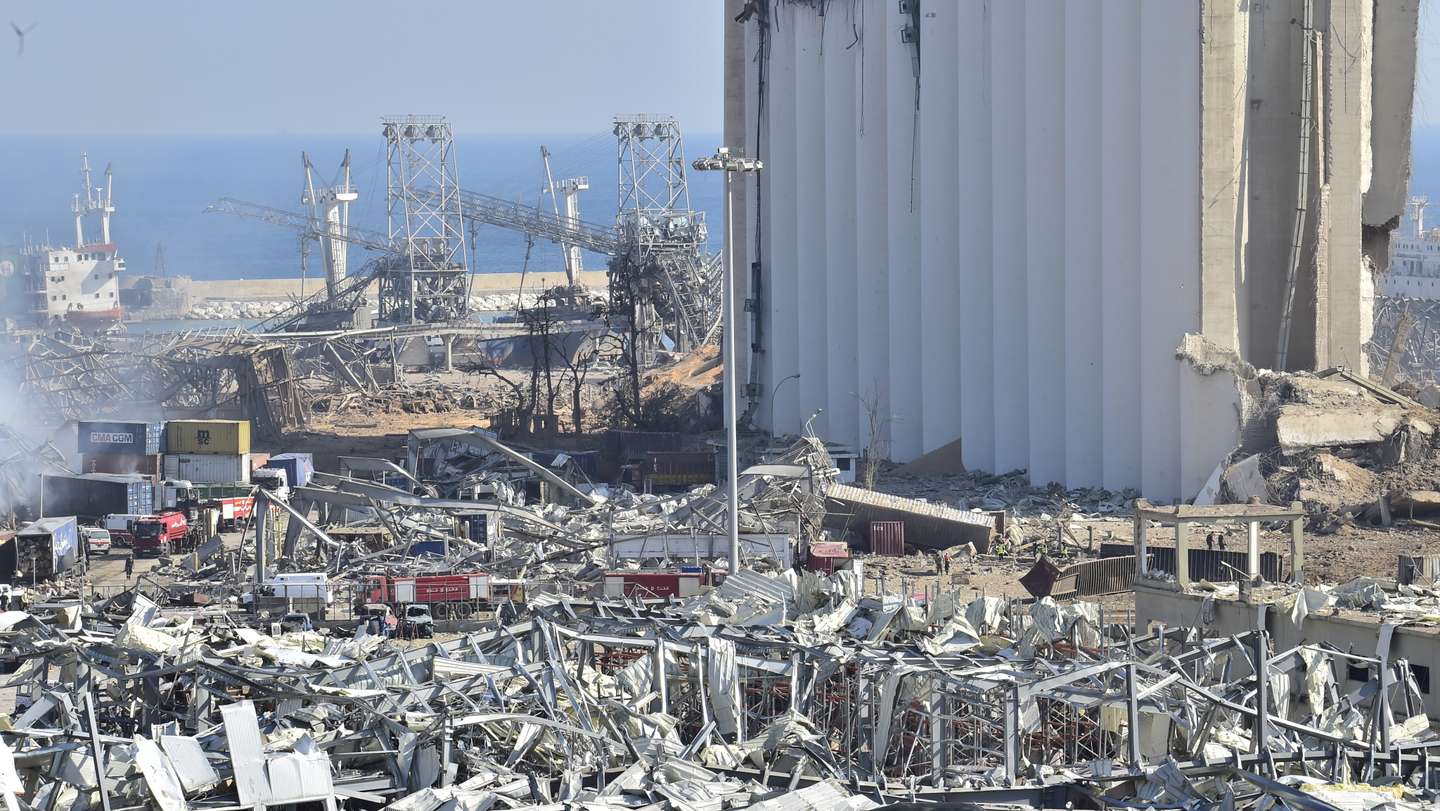 Damages due to explosion in Port of Beirut