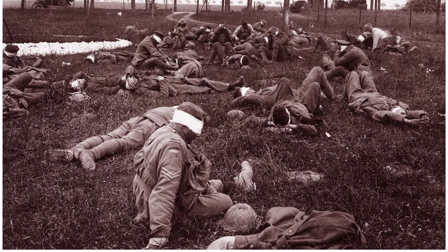 World war One German gas attack in France 1918