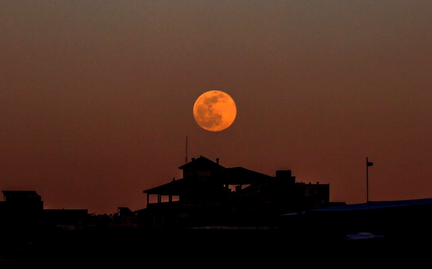 The Full Wolf Moon Rises Over Gaza City